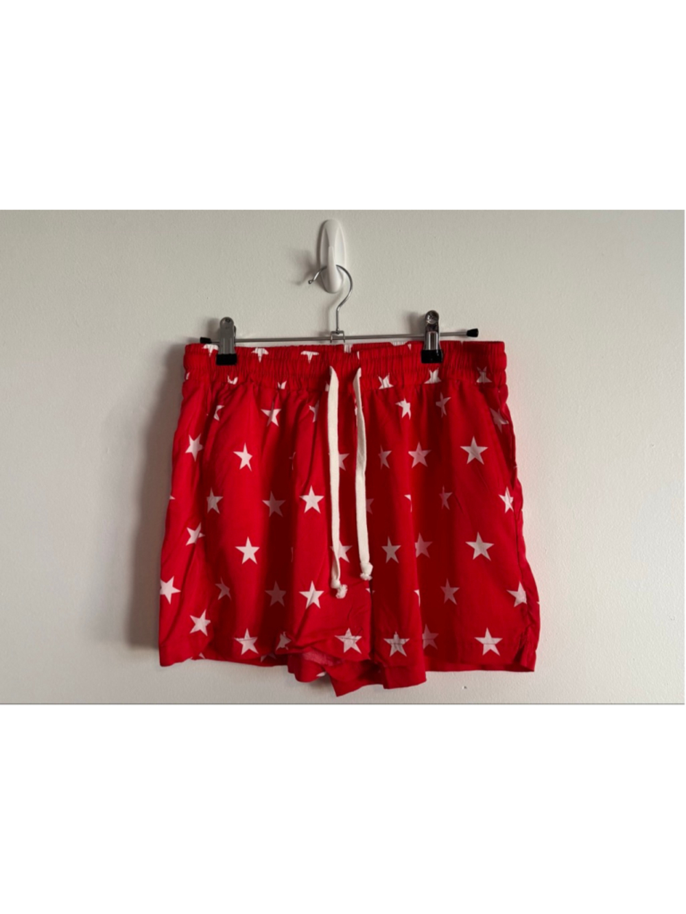 Women's Jordanne Red & White Star Athletic Shorts S
